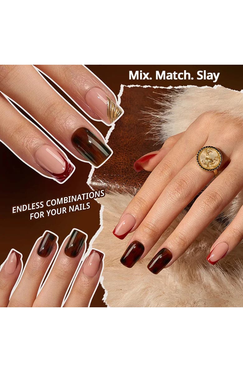 Btartboxnails Soft Gel Nail Tips SOFTCOATTIPS Tortoiseshell Collection, Alternate, color,