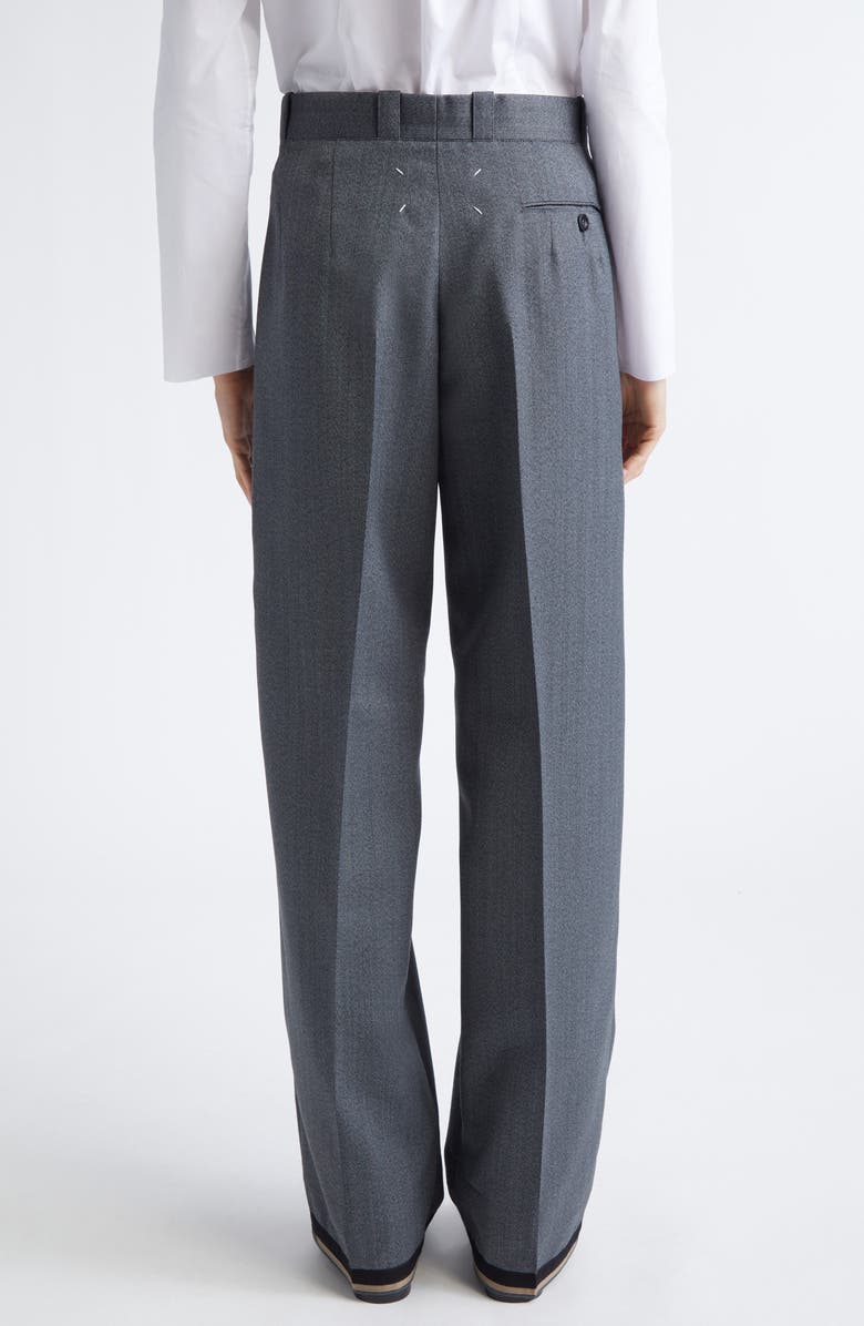 Maison Margiela Memory of the Hem Herringbone Straight Leg Pants, Alternate, color, Anthracite