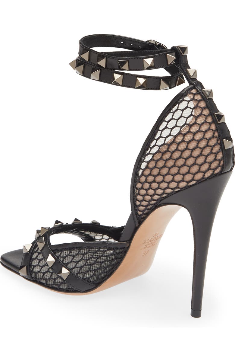 Valentino Garavani Alcove Fishnet Sandal, Alternate, color,