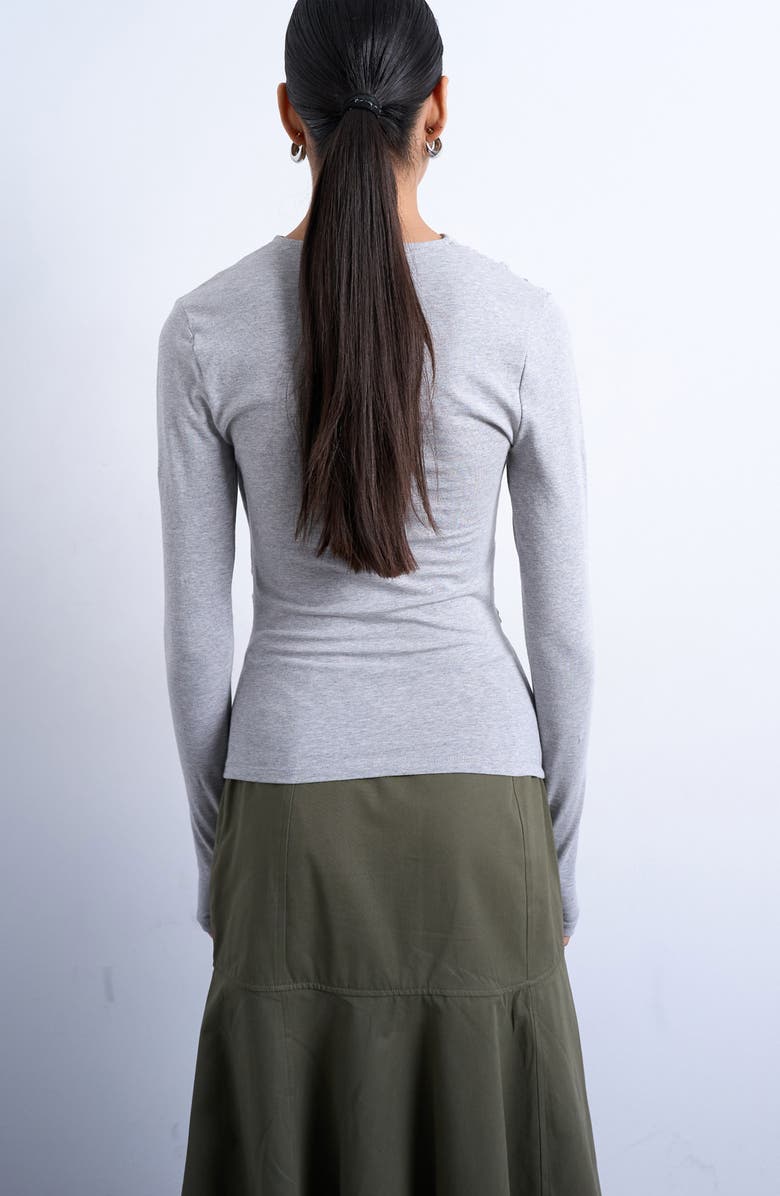 Topshop Ruched Wrap Top, Alternate, color, Grey