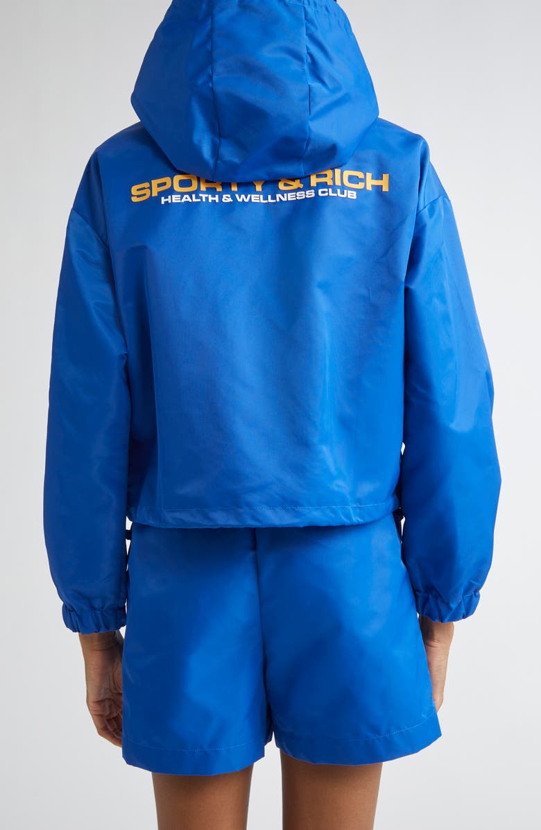 Sporty & Rich Bold Health Nylon Windbreaker, Alternate, color, Paris Blue