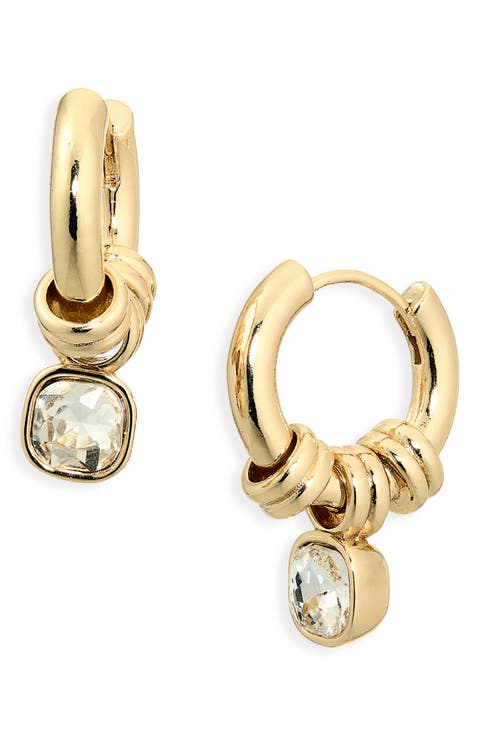Statement Cubic Zirconia Drop Huggie Hoop Earrings
