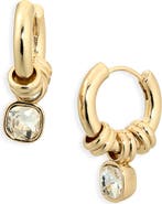 NORDSTROM RACK Statement Cubic Zirconia Drop Huggie Hoop Earrings