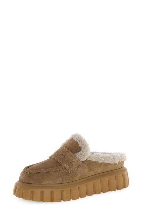 Grenelle Genuine Shearling Platform Mule (Women)