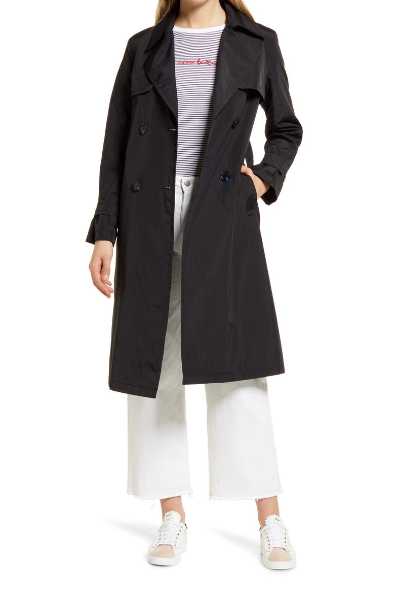 Sam Edelman Double Breasted Nylon Trench Coat, Alternate, color,