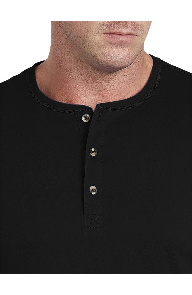 Harbor Bay by DXL Wicking Jersey Henley Shirt, Alternate, color, Black