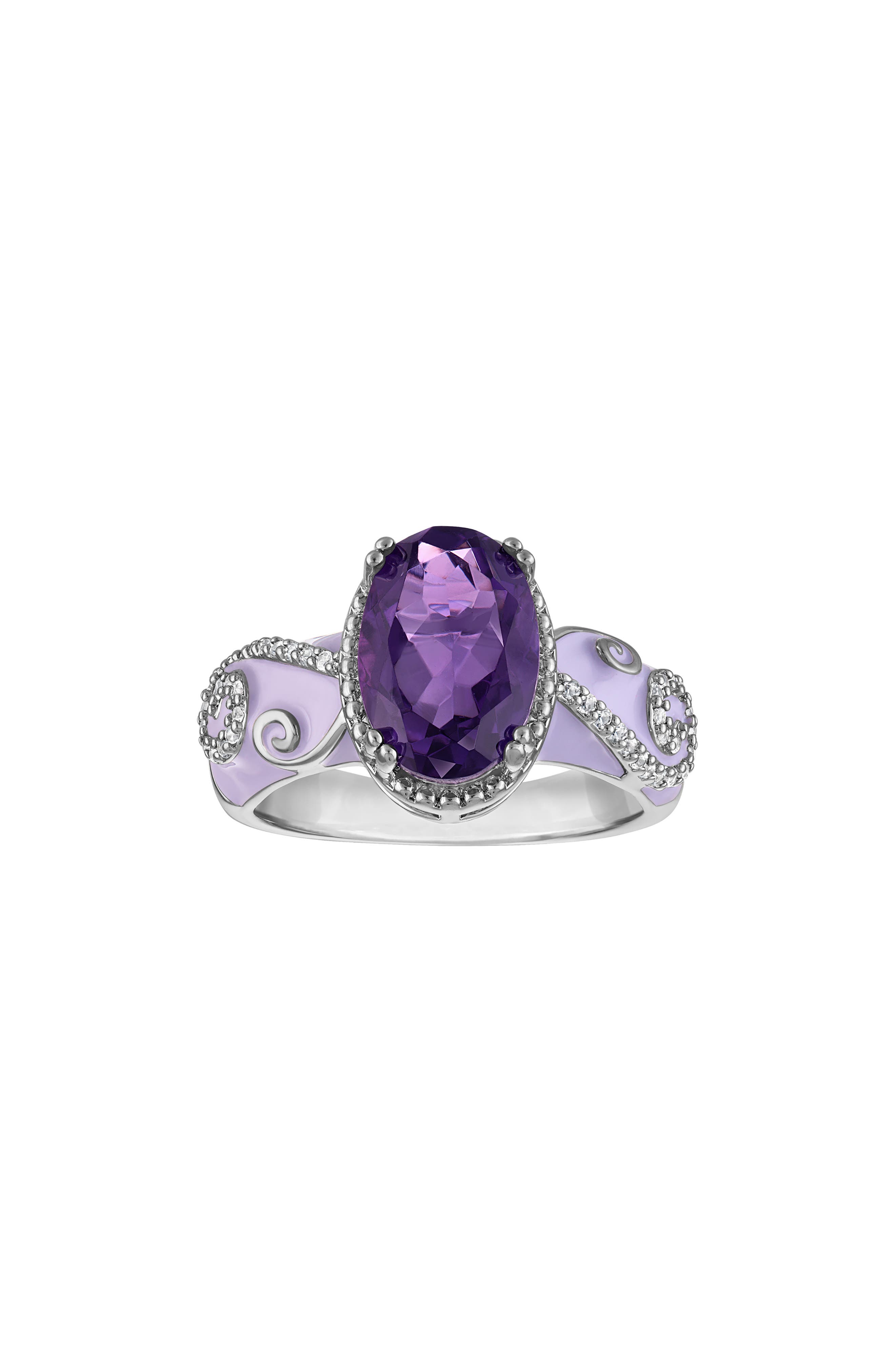 Amethyst Enamel Statement Ring