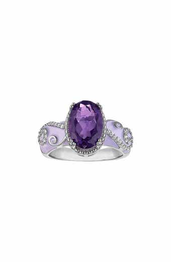 Amethyst Enamel Statement Ring
