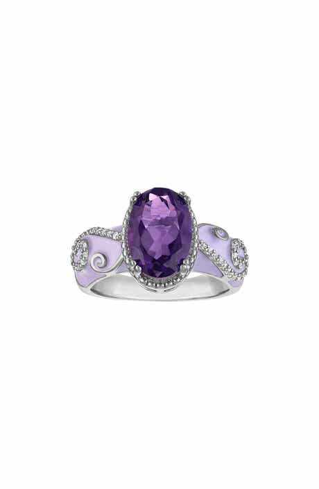 Amethyst Enamel Statement Ring