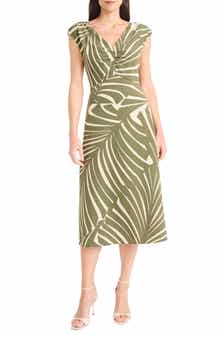 Maggy London V-Neck Midi Dress