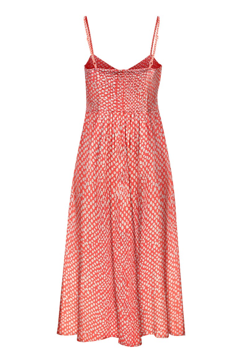 Button Up Panel Dress, Alternate, color, Red Ivory