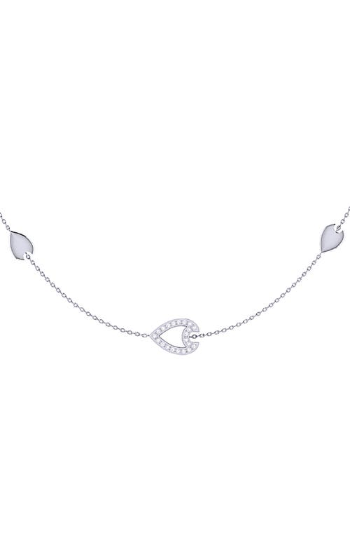 Luvmyjewelry Avani Open Raindrop Diamond Station Necklace In Metallic
