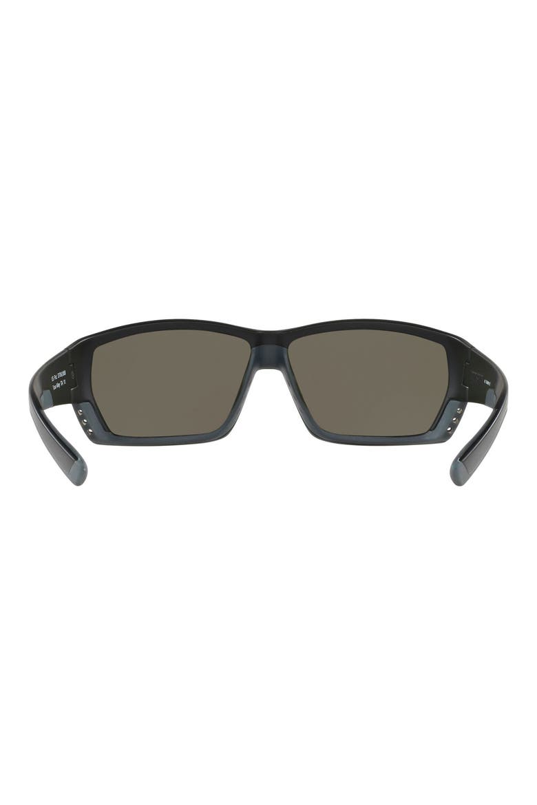 62mm Polarized Oversize Rectangular Sunglasses, Alternate, color, BLACKOUT/ BLUE MIRROR 580P