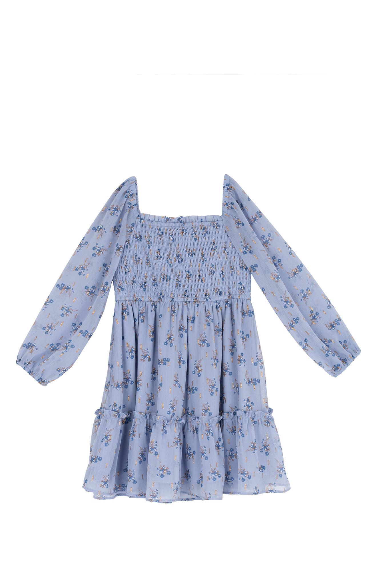 Kids' Lurex Chiffon Tiered Dress