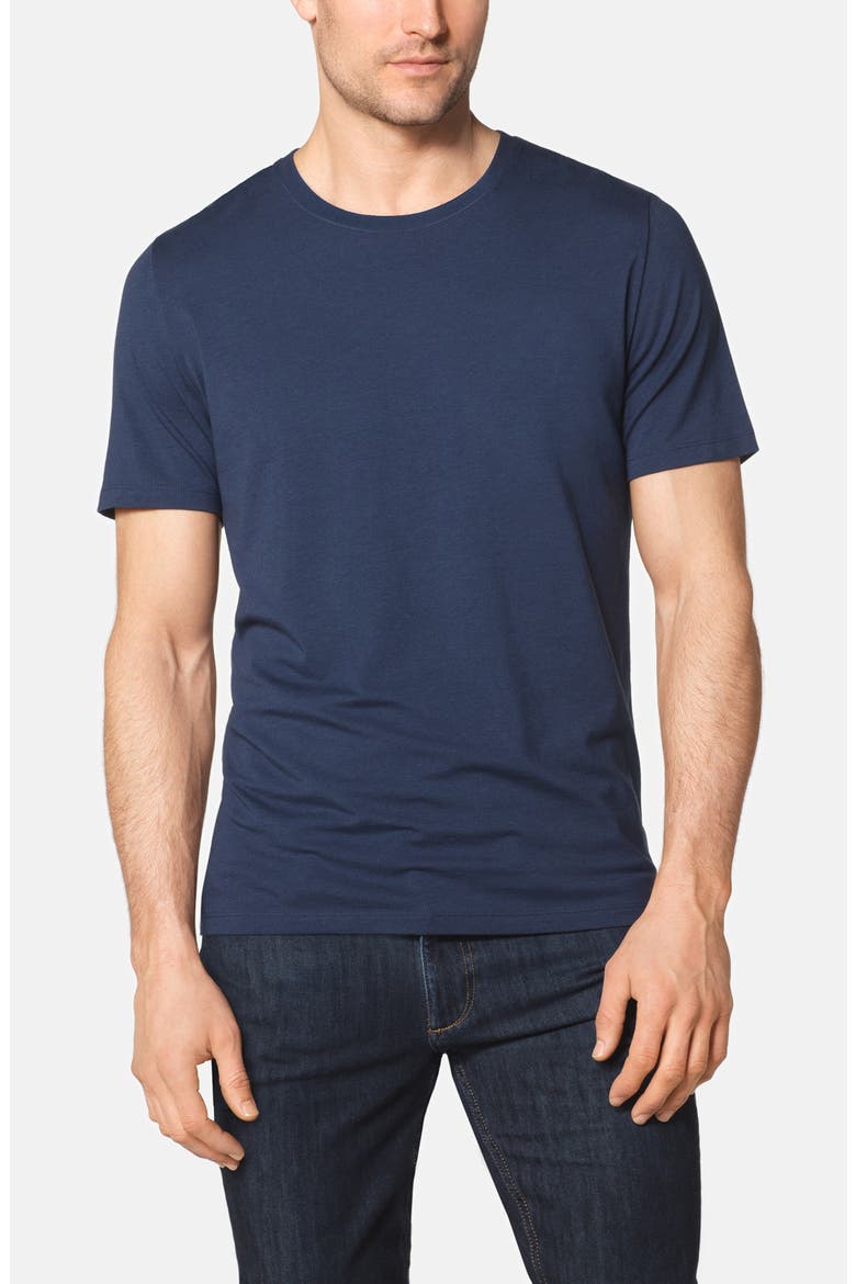 Second Skin Crewneck T-Shirt, Main, color, DRESS BLUES