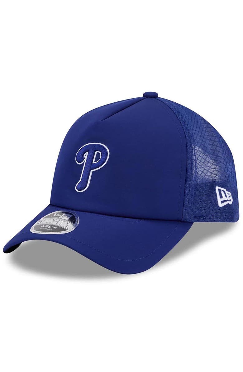 New Era Men's New Era Royal Philadelphia Phillies 2026 Batting Practice Apex 9FORTY Adjustable Trucker Hat, Main, color, Royal