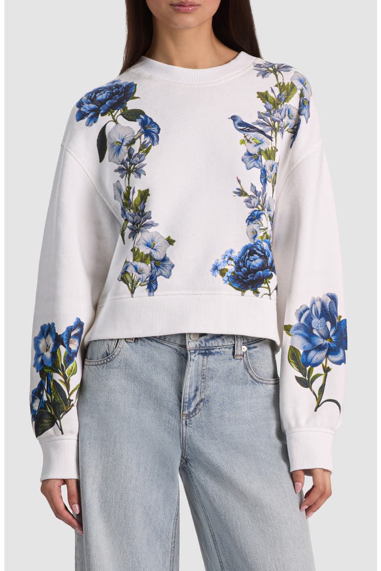 Russel Floral Print Sweatshirt, Main, color, AMERICAN BEAUTY OFF WHITE