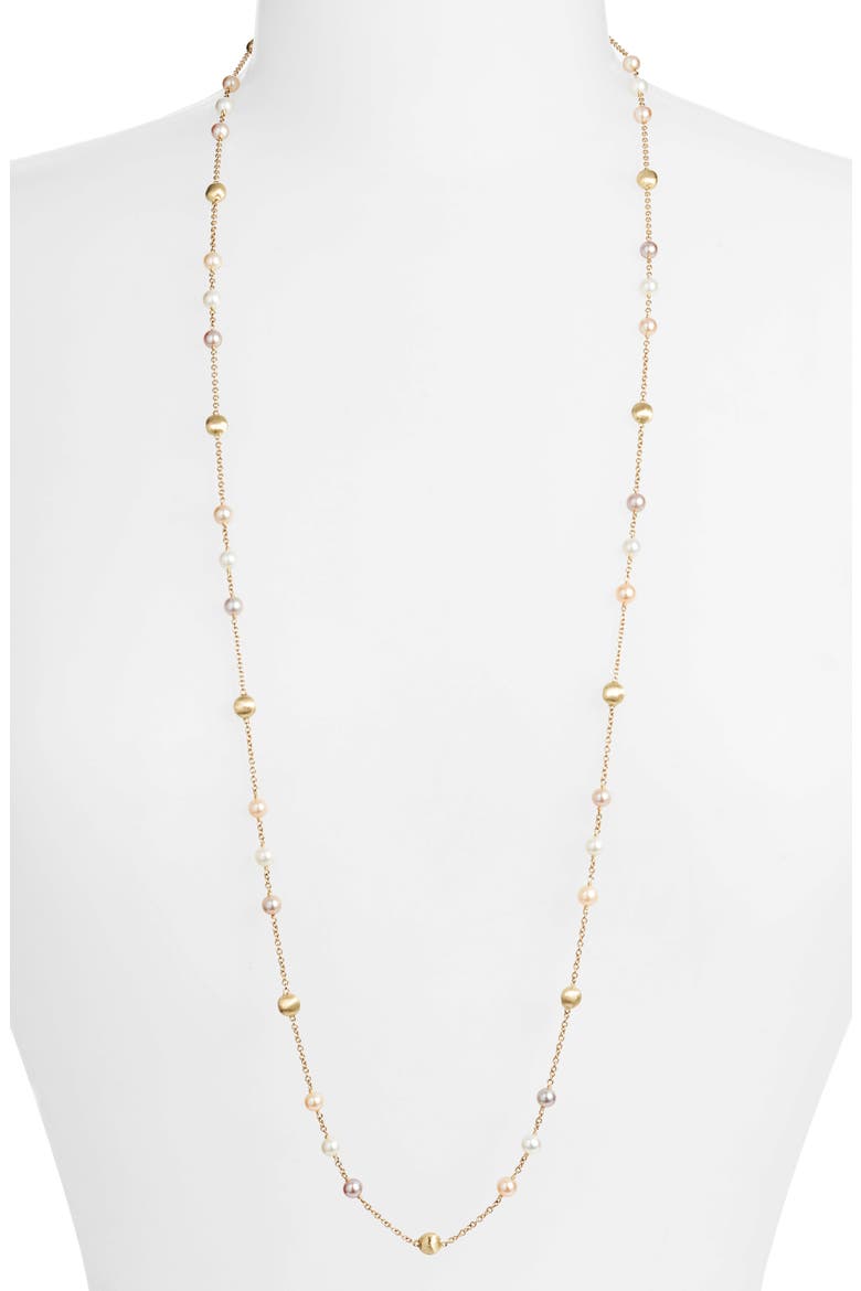 Africa 18K Yellow Gold & Multicolor Pearl Statement Necklace, Main, color, YELLOW GOLD/ PEARL