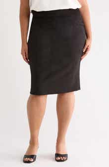 Renee C Faux Suede Pencil Skirt