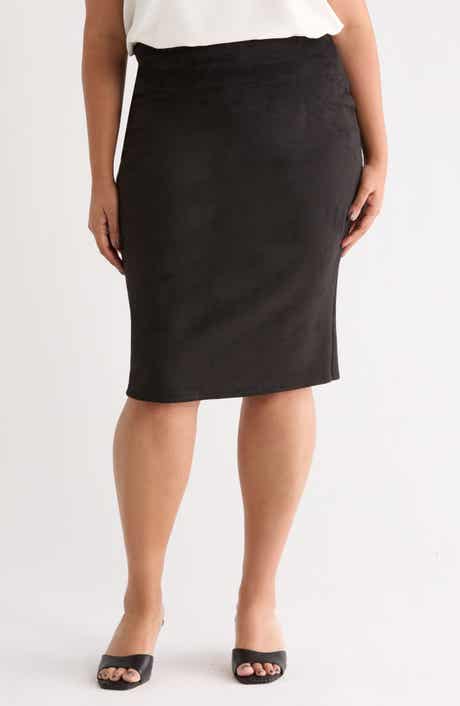 Renee C Faux Suede Pencil Skirt