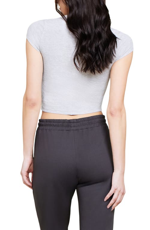 Barefoot Dreams Malibu Collection® Crop T-shirt In Heather Gray