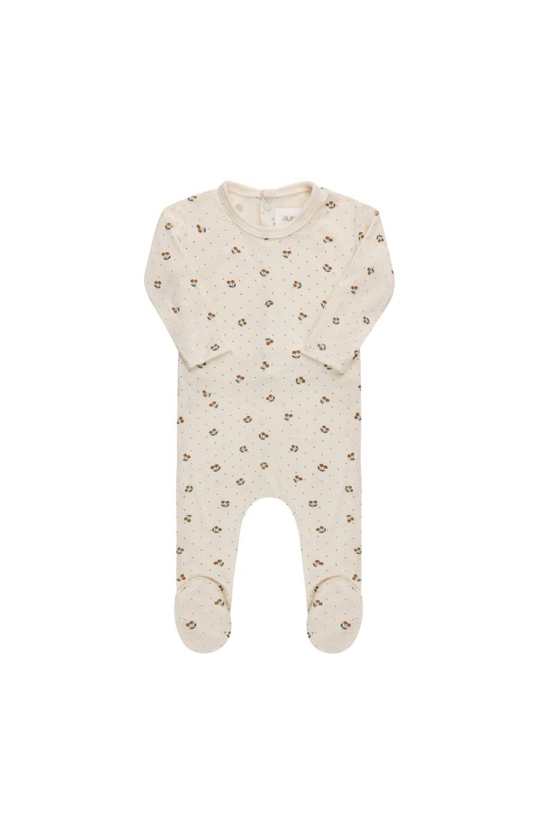 Ely's & Co. Aurora Classics Modal Cherry Print Collection Footie, Main, color, Ivory/Yellow