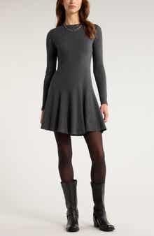 Treasure & Bond Long Sleeve Fit & Flare Minidress