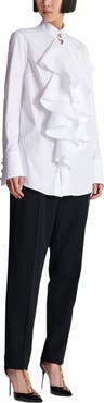 Balmain Ruffled Poplin Shirt