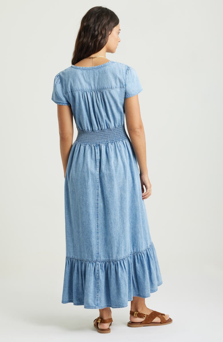 Treasure & Bond Smocked Waist Chambray Maxi Dress, Alternate, color,