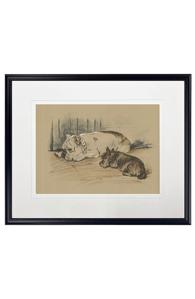 Antique Curiosities Sketched Dogs Print in Black Frame, Main, color, Multi