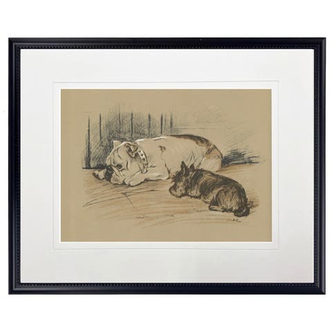 Sketched Dogs Print in Black Frame