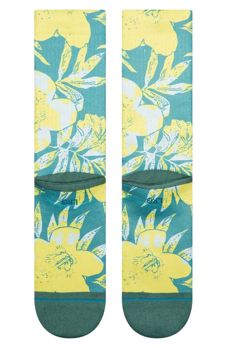 Stance Lihue Crew Socks, Alternate, color, Green