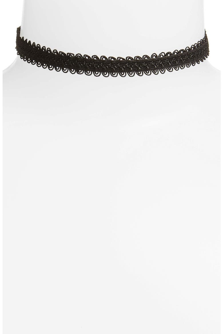 Black Lace Choker, Alternate, color, BLACK