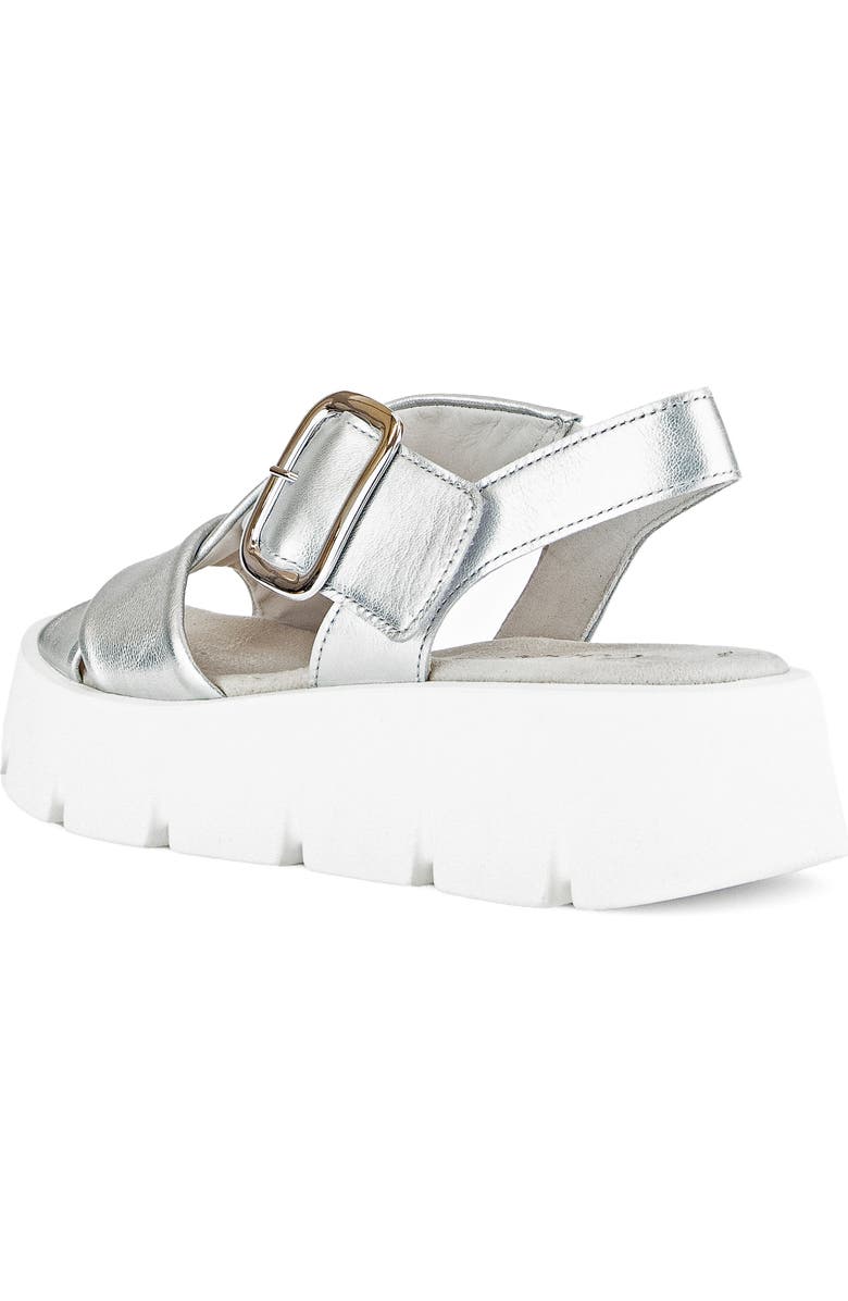 Gabor Crossover Slingback Wedge Sandal, Alternate, color, Silver