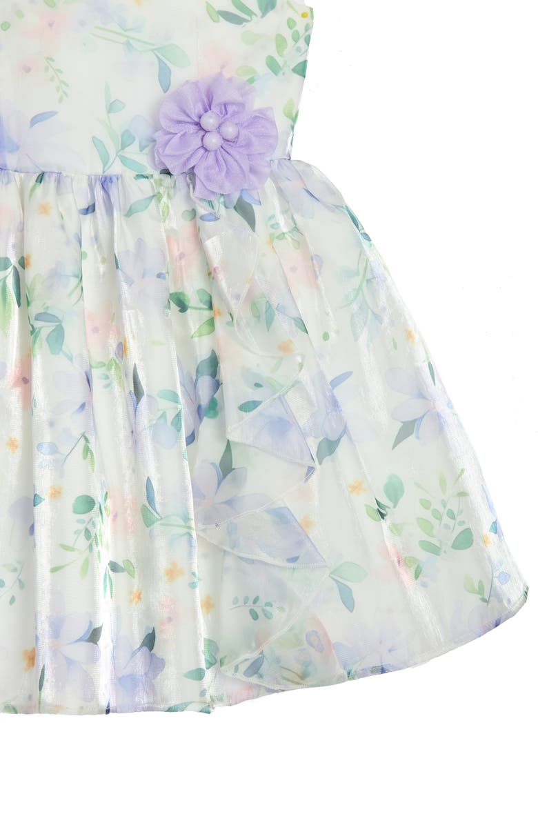 Pippa & Julie Kids' Watercolor Organza Party Dress, Alternate, color, White/ Lilac