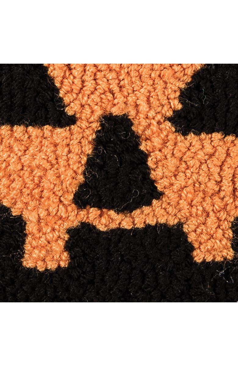 C&F Home Smiling Jack O' Lantern Small Petite Hooked Halloween Accent Pillow 8" x 8", Alternate, color, Orange