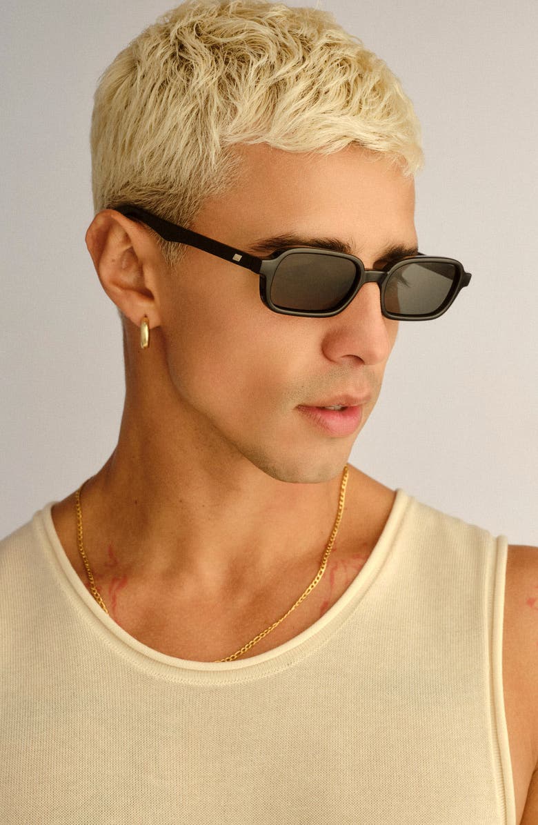 Le Specs Pilferer 53mm Rectangular Sunglasses, Alternate, color, Black / Khaki Mono