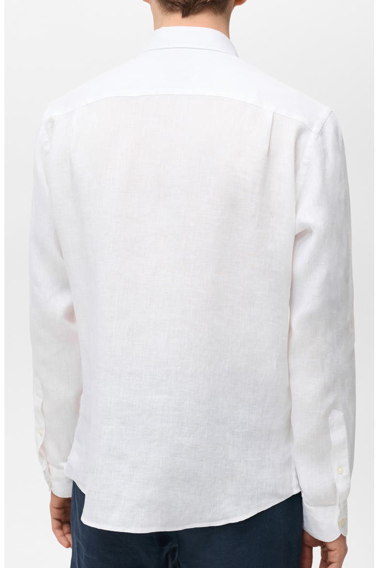 Classic Fit Linen Button-Up Shirt, Alternate, color, WHITE