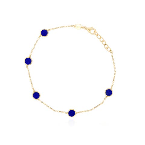 Lapis Bubble Chain Bracelet