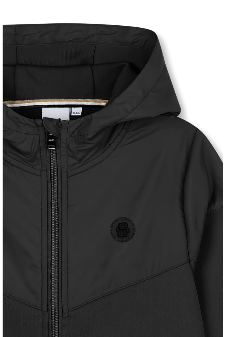 Kids' Mixed Media Jacket, Alternate, color, BLACK