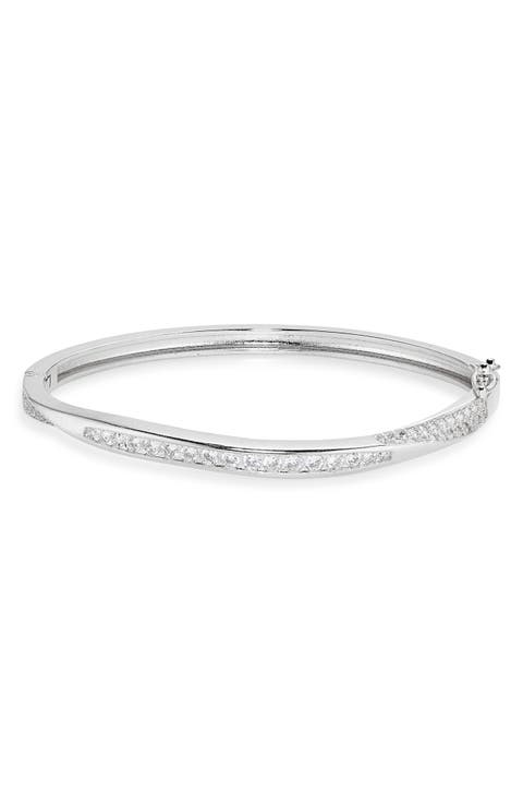 Cubic Zirconia Wavy Bangle Bracelet