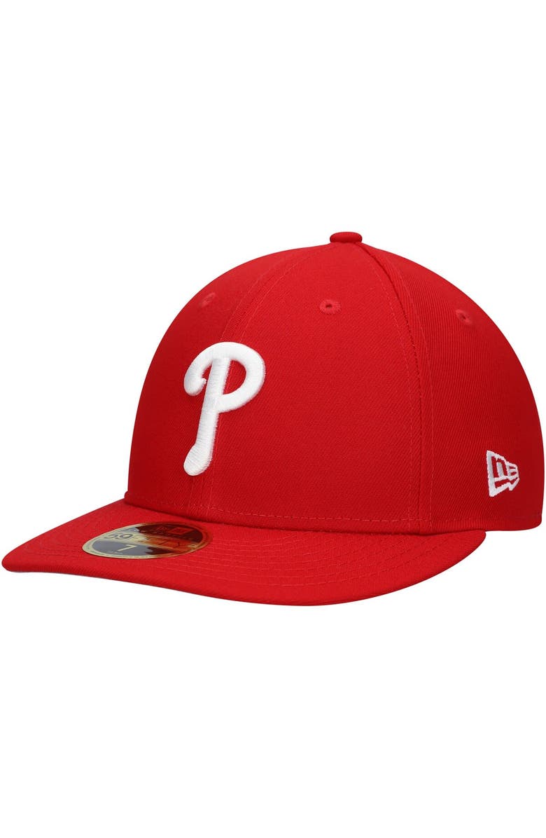 New Era Men's New Era Scarlet Philadelphia Phillies Low Profile 59FIFTY Fitted Hat, Main, color, 