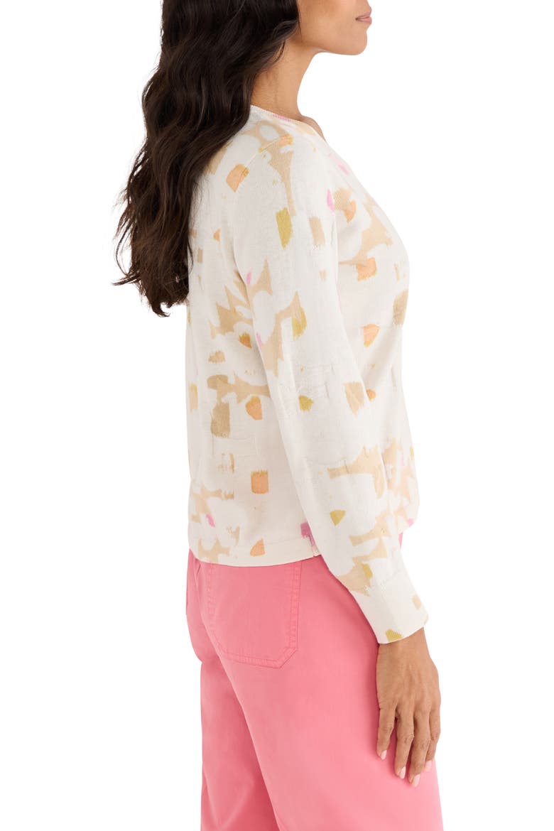 Mod Mix V-Neck Sweater, Alternate, color, CREAM MULTI