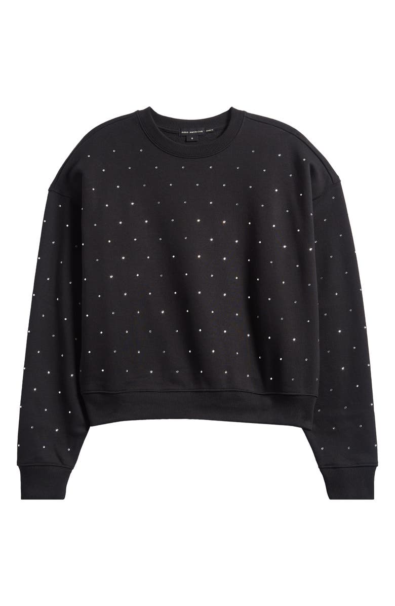 Good American Crystal Embellished Sweatshirt, Alternate, color, Black001