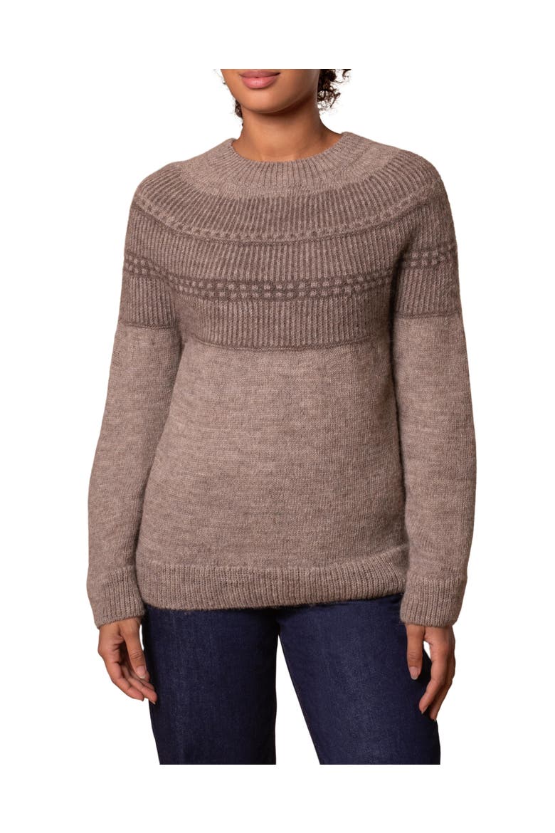 British Wool Yoke Pattern Sweater, Alternate, color, Natural