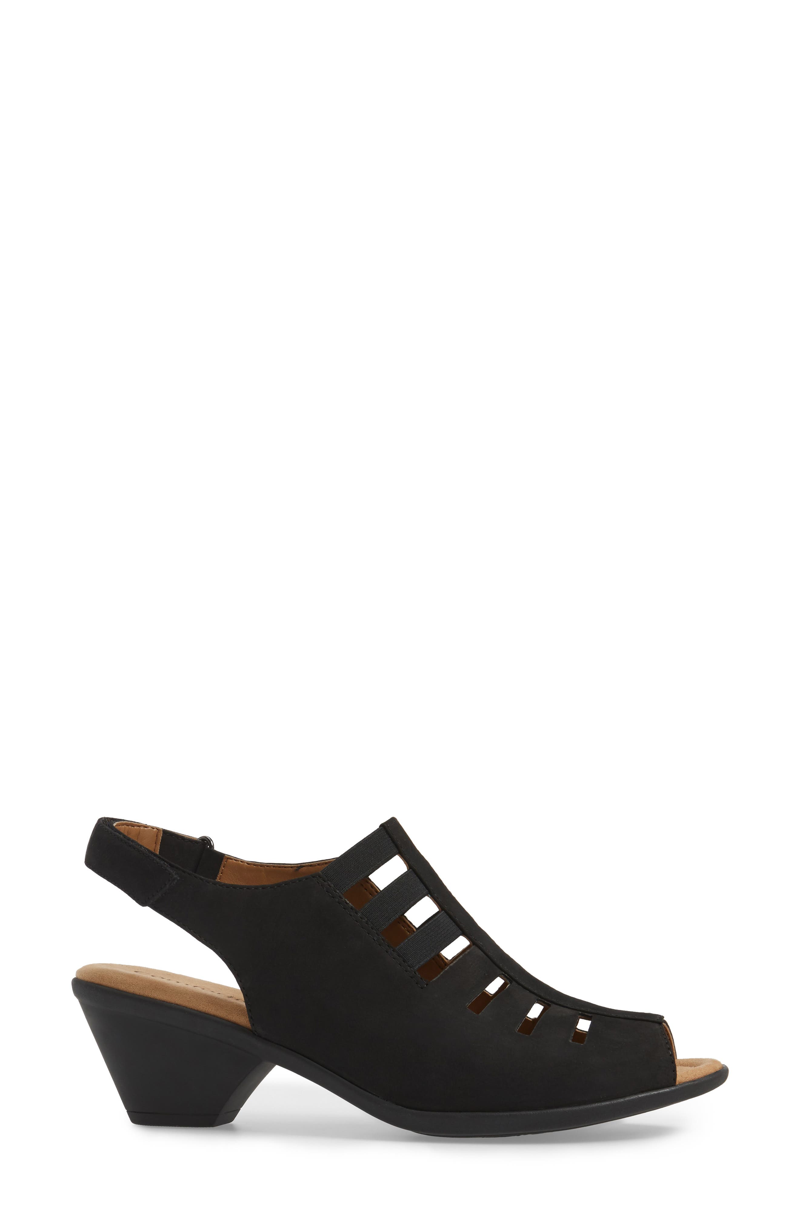 Comfortiva Faye Sandal, Alternate, color, Black Nubuck Leather
