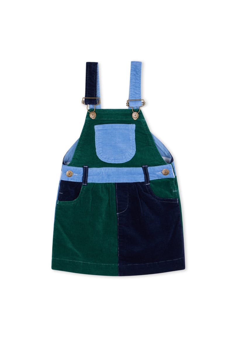 Patchwork Corduroy Overall Dress, Main, color, Blackthorn