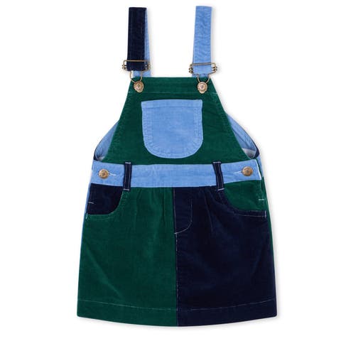 Patchwork Corduroy Overall Dress
