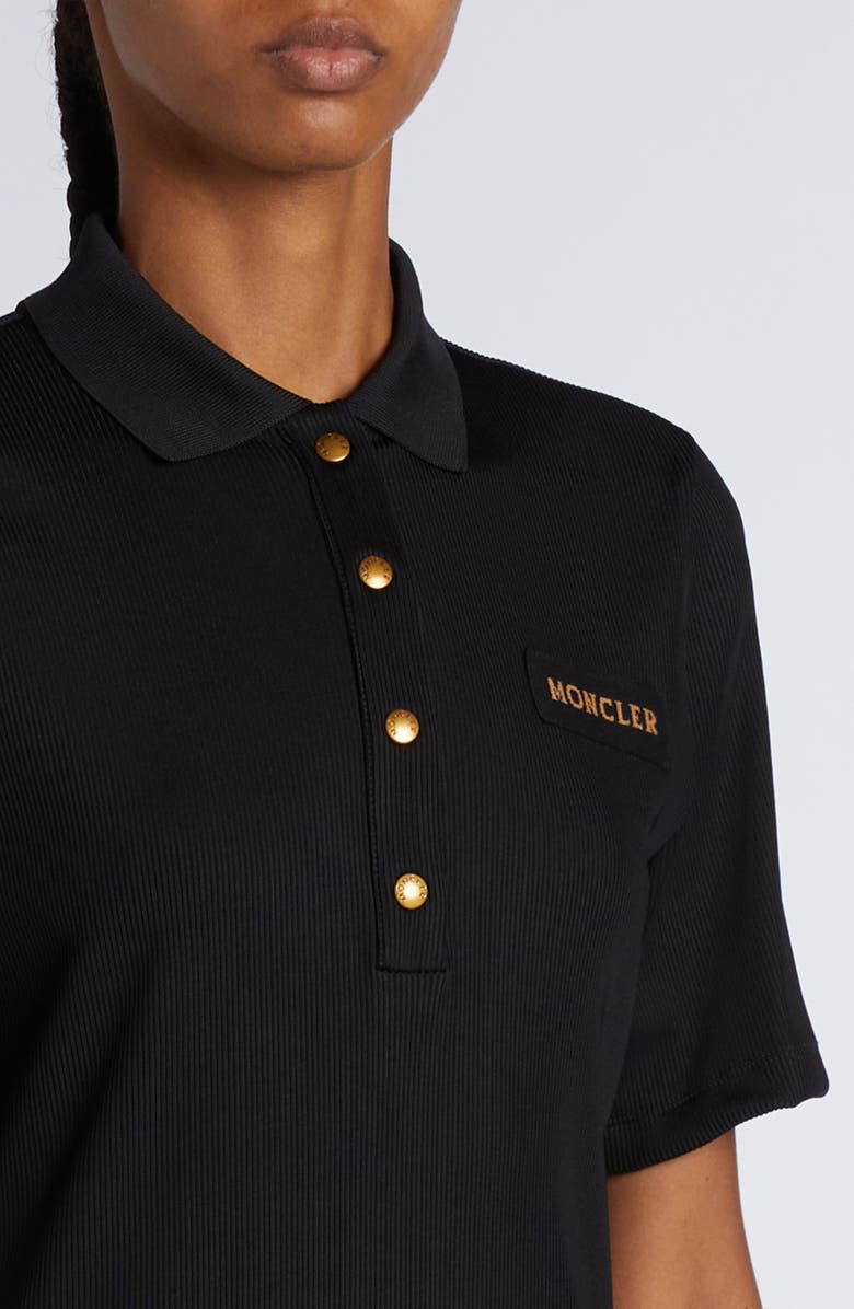 Moncler Rib Knit Polo Dress, Alternate, color,