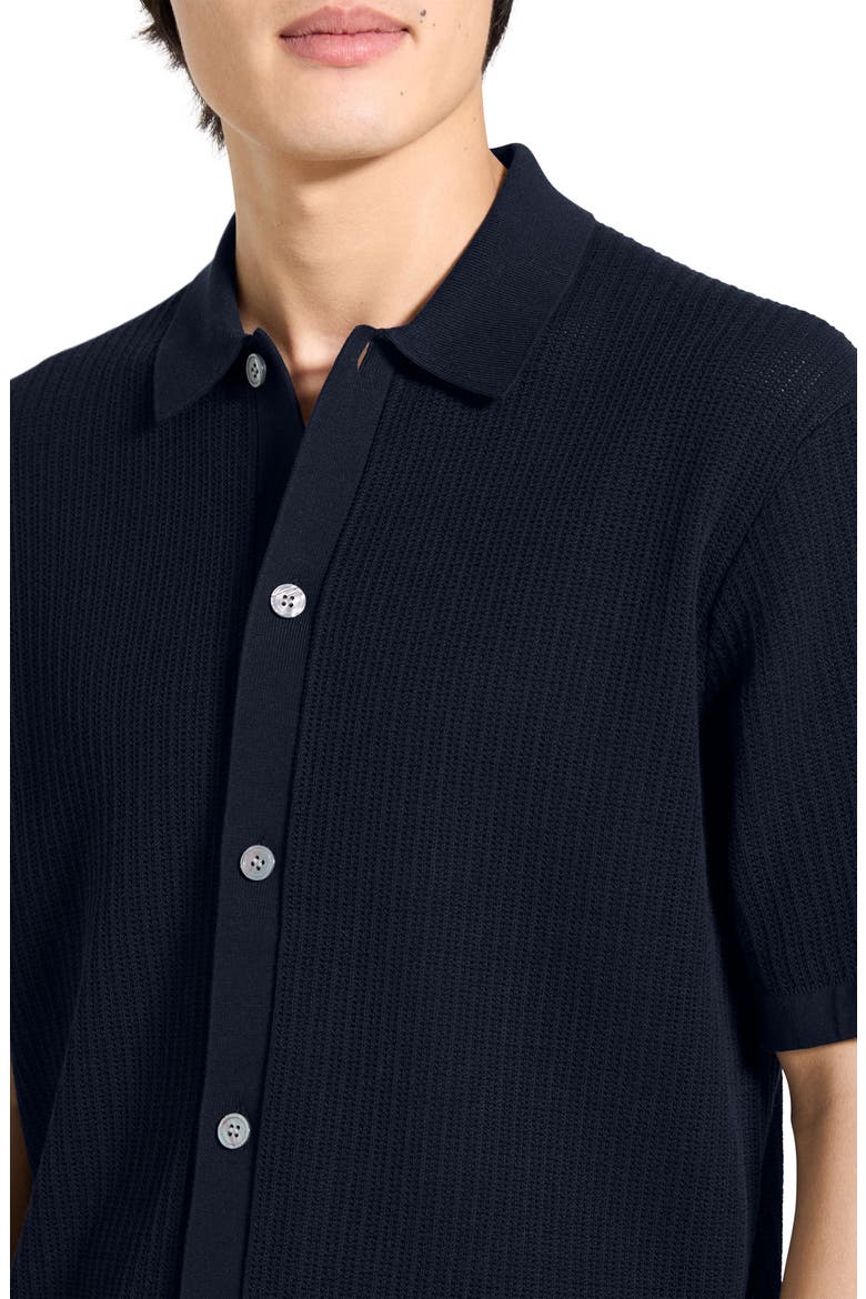 Tactile Cotton Open Stitch Button-Up Shirt, Alternate, color, BALTIC
